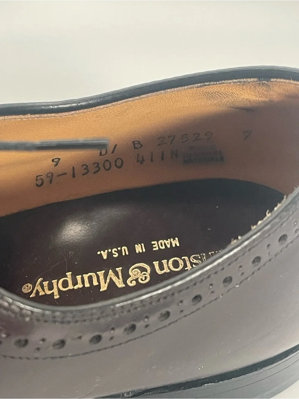 Johnston & Murphy Vintage Made in USA Wingtip Oxfords 9D